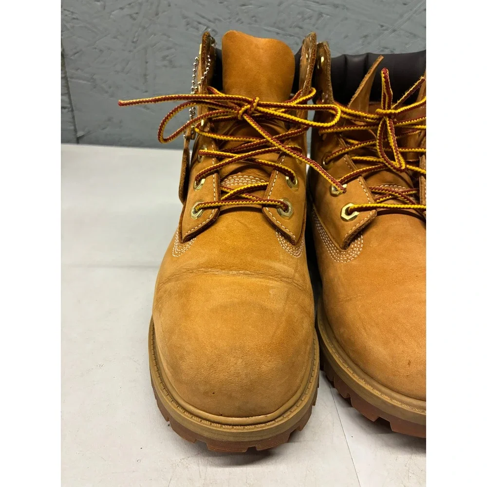Timberland 6 Inch Premium Waterproof Boots Youth 3.5 Wheat Nubuck Leather